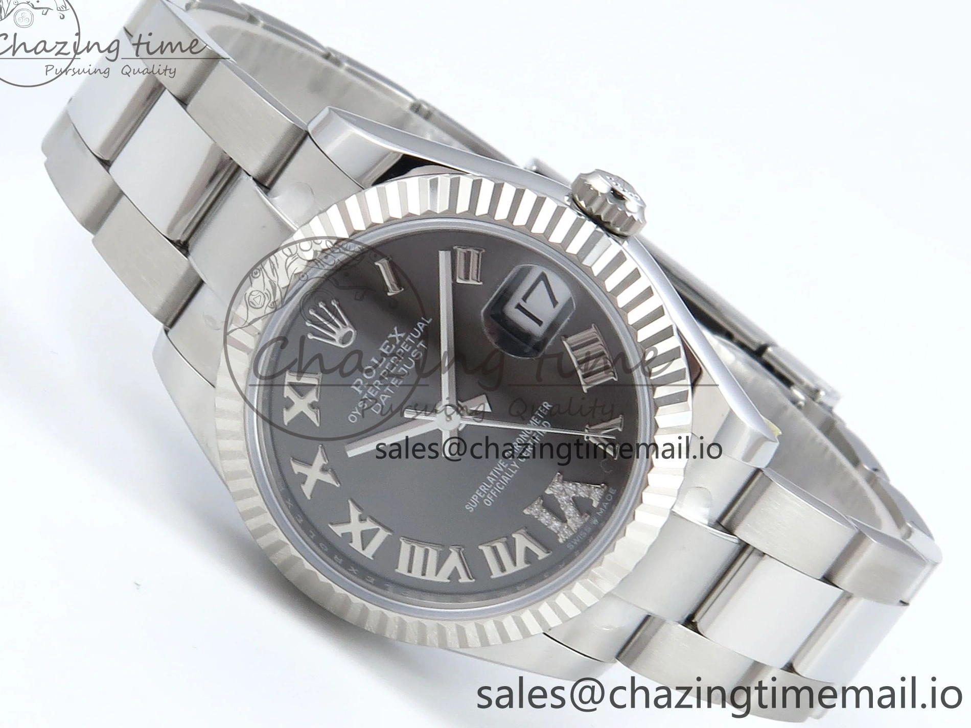 MiroTime 0518 EasyMatch DateJust 31 278274 ARF 1:1 Best Edition 904L Steel Gray Roman Diamonds Dial on SS Oyster Bracelet ETA 550